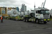 Scania And Windfarm Turbines.  Auckland