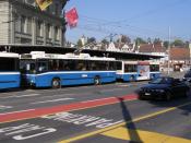 Lucerne Trolleybus With Unconnected Trailer