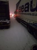 It Snowed! Stuck for ?? hours, on the M74