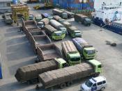 Various Trucks Waiting To Unload  Tanjong Priok