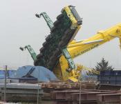 Toppled Crane In Peterhead